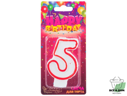 Свеча д/торта ЦИФРА 5, арт.312521 Волшебная страна