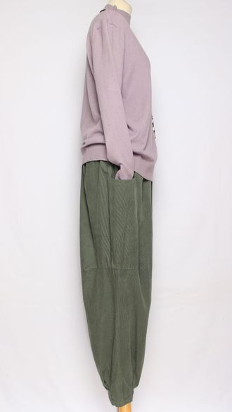 Брюки Бохо вельветовые "БАНАНЫ" хаки, малахит, графит р.48-54