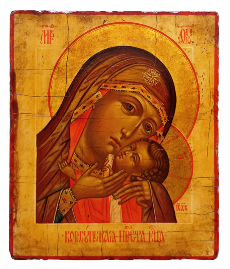 Корсунская икона Божией Матери, стилизованная "под старину"