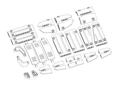 Комплект оригинальных панелей LEGO Technic 31 шт., White