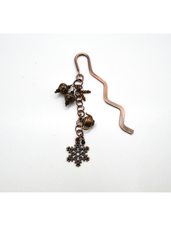 Закладка "Зимний чай" с зеленым авантюрином