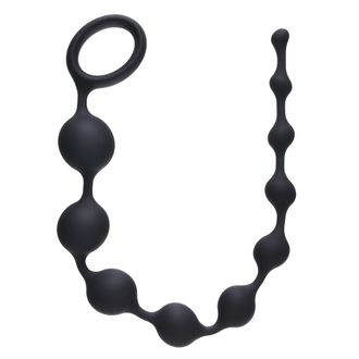 Чёрная анальная цепочка Long Pleasure Chain - 35 см. Производитель: Lola toys