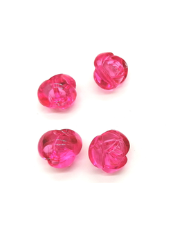 Бусины пластиковые фигурные, 12 мм розочки фуксия