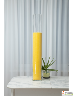 Готовая насыпная свеча жёлтая "Цилиндр", ароматическая "Ванильная карамель" 150мм*1000мм