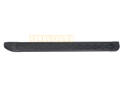 Пороги алюминиевые "Premium Black" 2000 черные Slitkoff для Volkswagen TERAMONT (2018-2025)