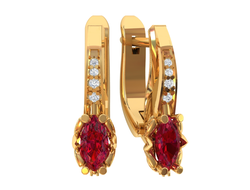 Серьги золотые 585 пробы. Артикул: СЦ-617