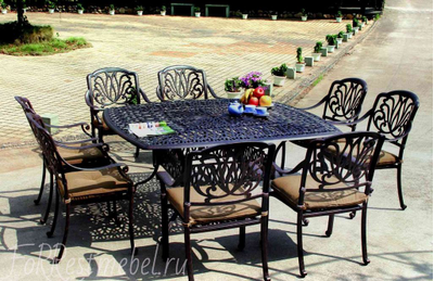 Садовый обеденный комплект Capri 8 из литого алюминия