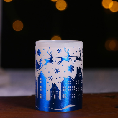 Электронная новогодняя свеча «Merry Christmas», 4,5 х 6,4 см