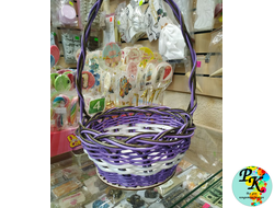 Корзина из искусственного ротанга, d 14 см, h 10 см, ручная работа