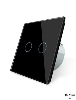 Двухклавишный сенсорный выключатель livolo чёрного цвета