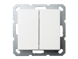 1L105WM Выключатель двухклавишный, белый матовый