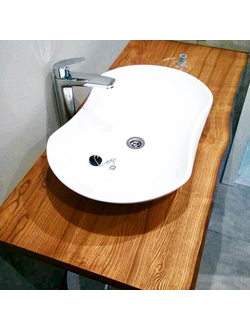 столешница из слэба, стол под раковину, умывальник на столешнице, слэб дерево, spilcenter