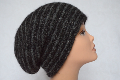 Черный вязаный берет с пайетками Vizio Италия 6507