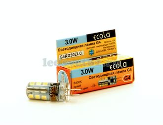 Лампа LED G4 3w Ecola 6400K (силикон)