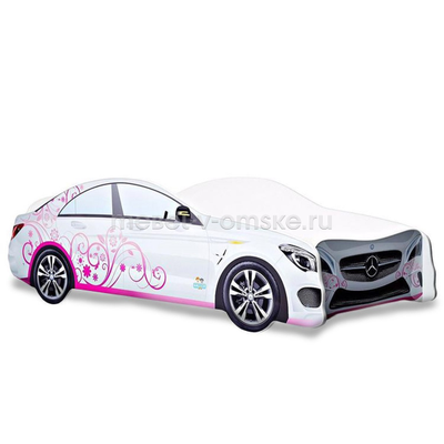 Кровать Мерседес бело-розовый