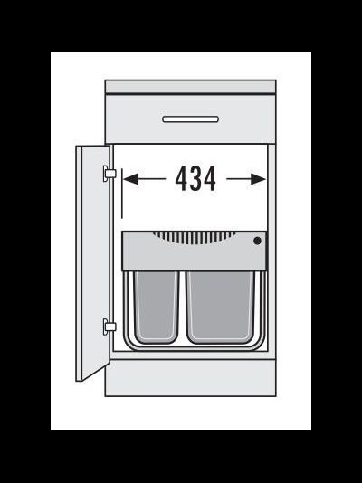 ВСТРАИВАЕМОЕ ВЕДРО ДЛЯ МУСОРА 30Л SPACE SAVING HAILO