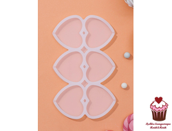 Силиконовая форма для леденцов Сердечки 6 яч.