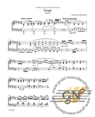 Beethoven. Sonate №30 Fis-Dur op.78 für Klavier