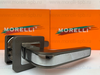 Дверные ручки Morelli "EON" MH-46 GR/CP-S55 Цвет - Графит/полированный хром