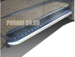 Пороги с накладным листом d53 для УАЗ Патриот 2005-2014