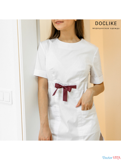 БЛУЗА DOCLIKE DL416 белая с лентой