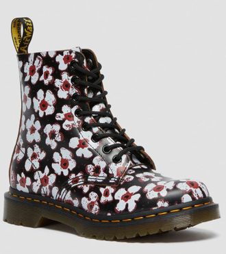 Dr Martens ботинки 1460 Pascal с цветами черные