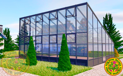 Односкатная зимняя теплица ДЖЕЙМС размером 10000 Х 8000 мм