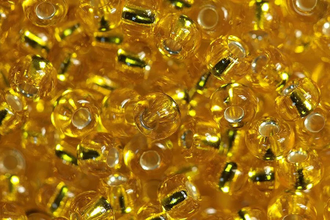 Бисер чешский круглый preciosa 10/0, желтый с внутренним посеребрением (87010), 50 грамм