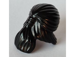 ! Б/У - Minifigure, Hair Pulled Back, Black (30410 / 6060815) - Б/У