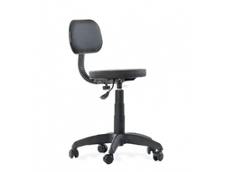 Табурет газлифт Н со спинкой, черный пластик, кожа черная, ALN купить в Севастополе