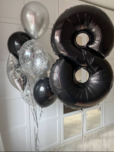 Сет "Черный жемчуг" (7 шариков + 1 цифра)