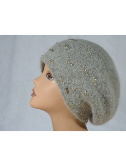 Вязаный итальянский берет Vizio 6766 серый фото