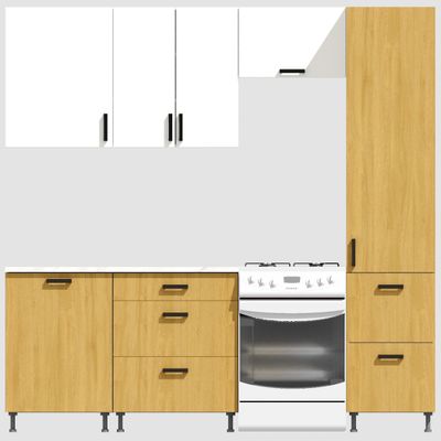 Кухня Эконом 1,8 метра с колонкой (1300х500) Цвет: Белый/Дуб Сонома