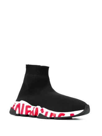 Balenciaga speed trainer graffiti black hot sale