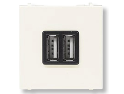 Зарядное устройство USB, 2 модуля, белый - ABB - Zenit - N2285 BL - 2CLA228500N1101