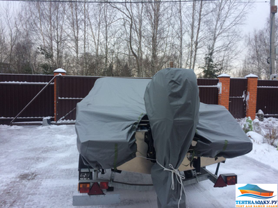 Тент на лодку ВОЛЖАНКА 46 FISH - 2017-18 (БЕЗ ЛЕЕРОВ)