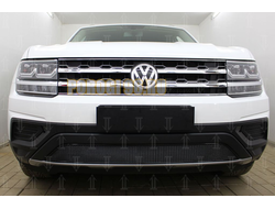 Защита радиатора Volkswagen Teramont 2017- black низ