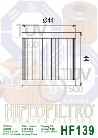 Масляный фильтр HIFLO FILTRO HF139 для Arctic Cat (3470-008) // Kawasaki (52010-S004) // Suzuki (16510-29F00) // CCM Motorcycle