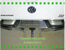 Накладки на задний бампер (лист шлифованный надпись Amarok)