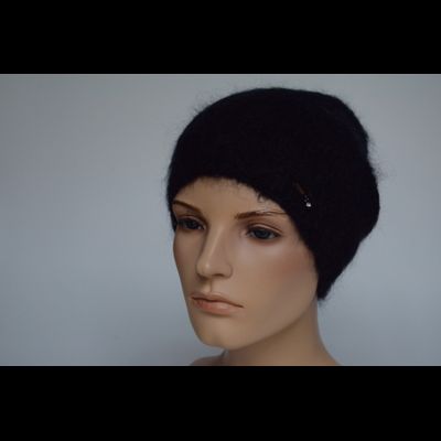 Черная мохеровая шапка женская Vizio Италия 9020 CYO