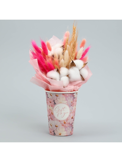 Стаканчик для цветов "Круг с надписью Gift for you" 13*9см