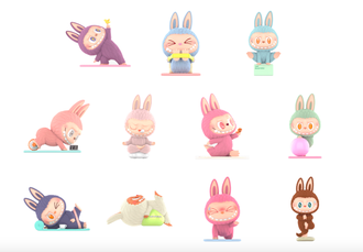 Pop Mart The Monsters Labubu Lazy Yoga Series Figures