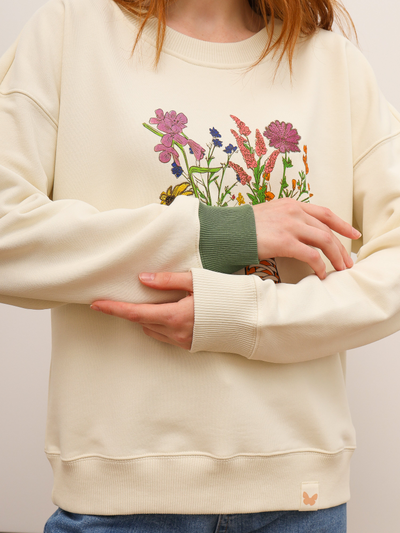 ЖЕНСКИЙ СВИТШОТ СВЕТЛЫЙ "ЦВЕТОЧНЫЕ КЕДЫ"