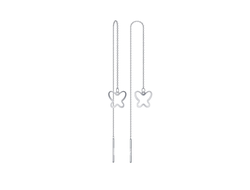 Серьги-продевки "Бабочка" с родиевым покрытием НС 22-397Ю-3