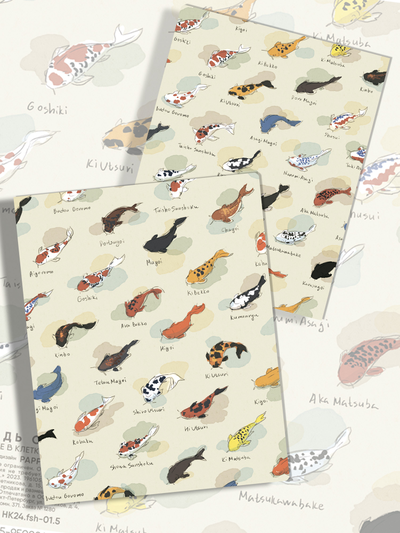 Тетради с Японскими рыбками Fish 4 дизайна - 48 листов