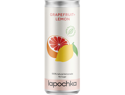 Натуральный лимонад "Grapefruit+Lemon", 0,33л, (Lapochka)