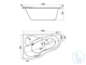 Ванна акриловая асимметричная &quot;Ибица XL&quot; 160х100 (левосторонняя/правосторонняя) белая, увеличенного объёма