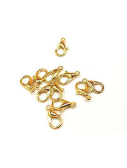 Карабины для бижутерии, золото 10 мм