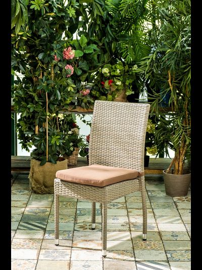 Плетеный стул ROME светло-коричневый без ручек