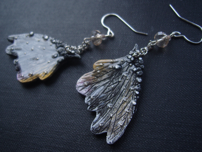 Фэнтези серьги "Крылышки Дымчатой Феи"